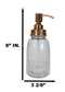 Stainless Steel Copper Plated Finish Mason Jar Glass Liquid Soap Pump Dispenser