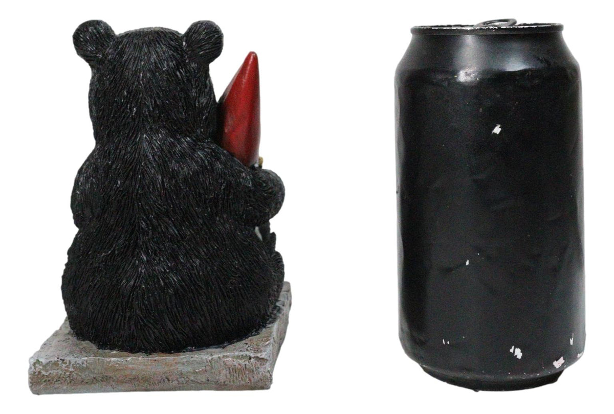 Backwoods Buddies Black Bear Hugging Gnome Figurine Whimsical Woodland Bear