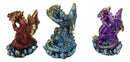Fantasy Colorful See Hear Speak No Evil Baby Dragon Hatchling Figurines Set Of 3