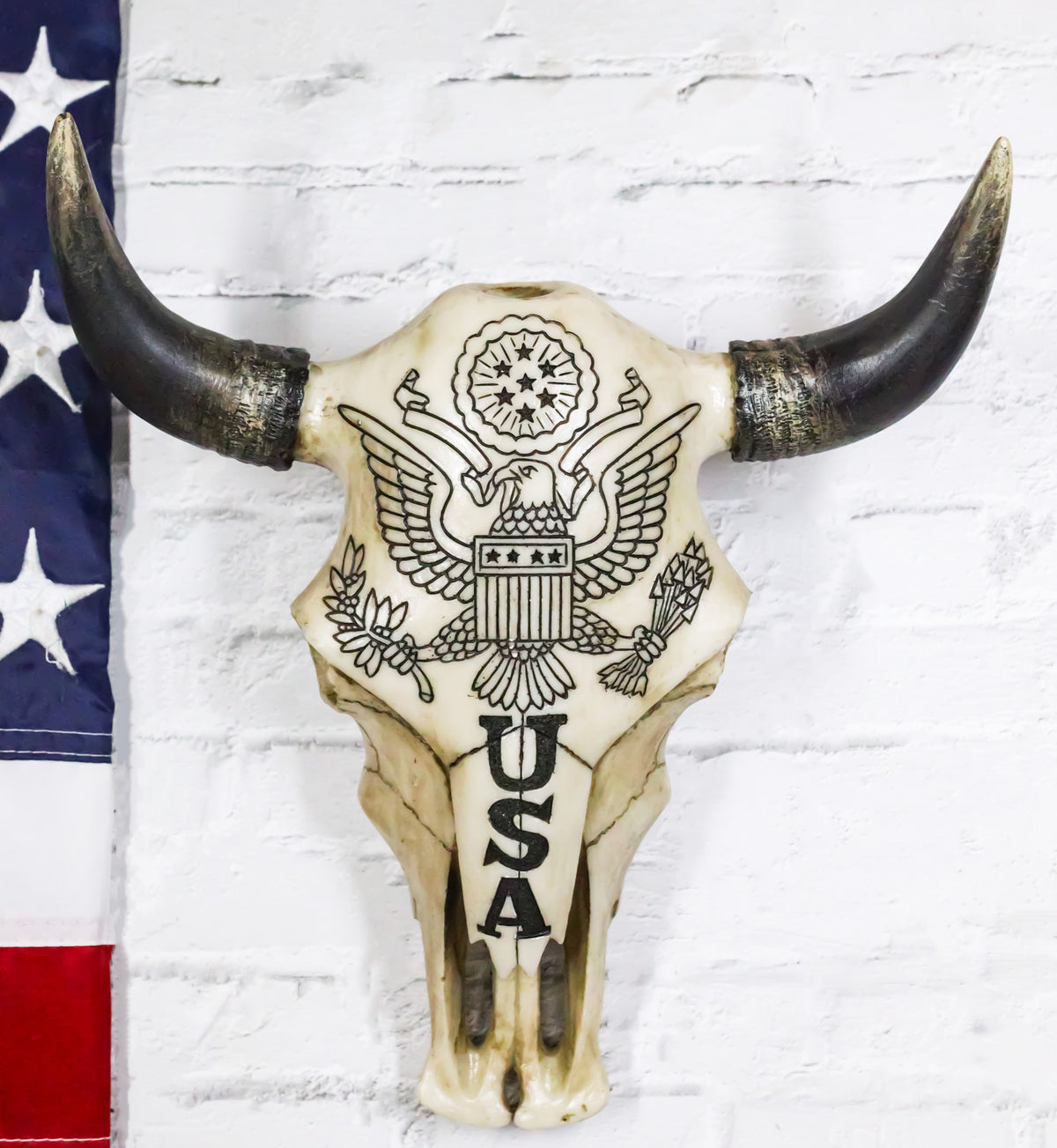 Patriotic American Eagle Great Seal of The United States Cow Skull Wall Decor