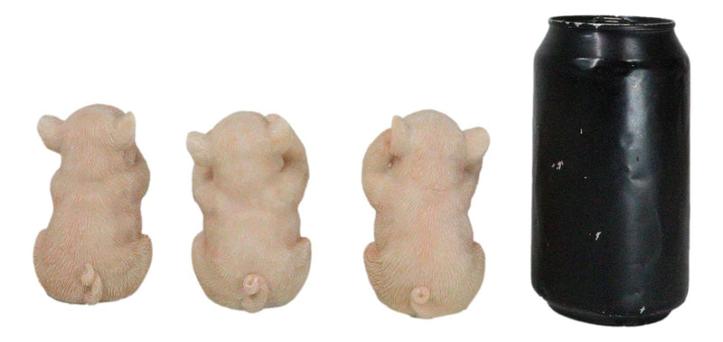 Rustic Country Hog Heavens See Hear Speak No Evil Piglet Pigs Figurines Set