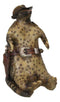 Western Cowboy Armadillo with Sheriff Gun Hat Badge Cell Phone Holder Figurine