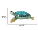 Ocean Colorful LED Lighted Shell Green Giant Sea Turtle Swimming Figurine 10.5"L