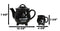Wicca Sacred Moon And Stars Witches Brew Black Cauldron Teapot And 4 Cups Set