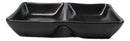 Pack Of 6 Ceramic Black Kokuyo Soy Sauce Or Condiment Dishes Double Partition