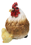 Rustic Farmhouse Chicken Mother Hen with Adorable Chicks Animal Family Figurine