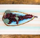 Blue Sky Aozora Kannyu Collection Ceramic Leaf Shaped Large Serving Platter 16"L