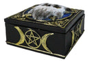 Snowy Owl Trinket Box, 5 x 5 Inch Decorative Keepsake Box with Celtic Knotwork