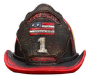 Fire Fighter Station 1 Fireman Hat With US Flag Money Coin Savings Piggy Bank