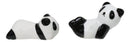 5 Pairs Of Playful Oriental Panda Bears Ceramic Rests With Wooden Chopsticks Set