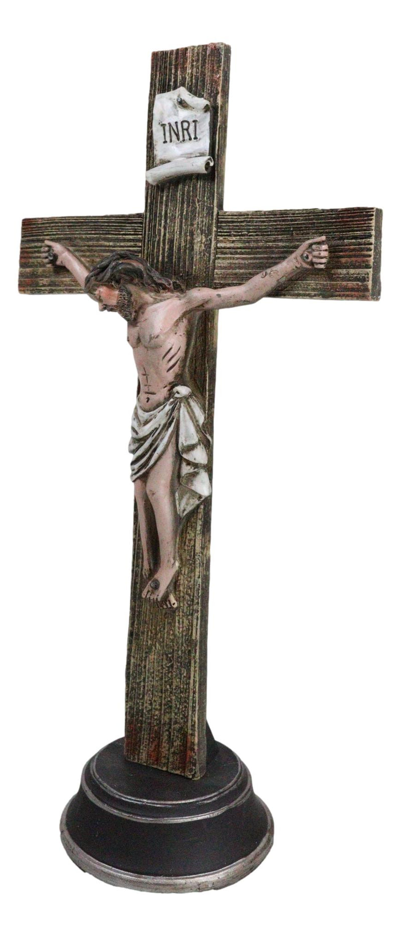 Christian Religious Accent INRI Jesus Christ Crucifix Desktop Cross Figurine