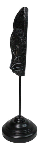 Gothic WIcca Mystic Moon Cat Masque Ornament On Pole Stand Or Wall Sculpture