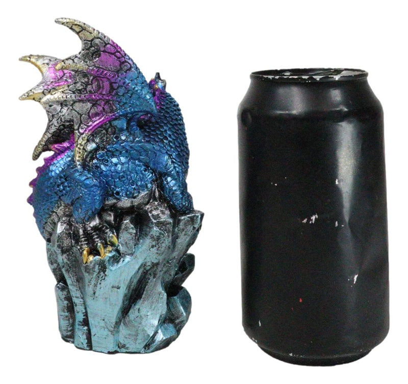 Blue Ocean Atlantis Dragon Perching On Crystal Rock Cavern Small Figurine