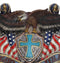 Patriotic Flags Bald Eagle On Cross Crest God Bless USA Wall Plaque Sculpture