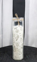 Mystical Magic Symbols White Sage Wicca Tall Tube Scented Candle Home Fragrance