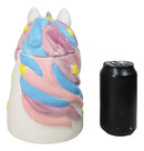 Sacred Purity White Unicorn With Rainbow Mane Horn Ceramic Cookie Jar Figurine