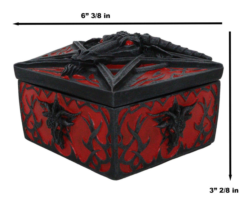 Baphomet Bird Pill Box - Hail Satan Themed 3-Compartment Metal Medication Case With Glass Window