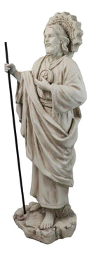 Catholic Church Saint Jude with Staff and Medal Large Outdoor Statue 24" Tall - Ebros Gift