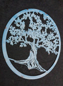 Blue 24"D Oversized Round Celtic Tree of Life Medallion Metal Wall Circle Plaque