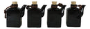 Set Of 4 Black Traditional Japan Soy Sauce Dispenser Flask 9oz Calligraphy