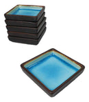 Set Of 6 Blue Sky Aozora Kannyu Ceramic Square Condiment Sauce Dishes 2oz