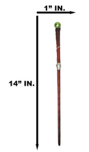 Sorcery Witchcraft Faux Wood Silver Scrollwork Golden Pearl Magic Wand 14"L