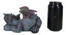 Whimsical Fantasy Purple Shy Garden Dragon Hatchling Hiding Behind Tail Figurine