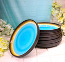 Pack Of 6 Blue Sky Aozora Kannyu Large Round Dinner Plates With Lip Edge 10" D