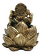 Hindu Deity God Ganesha Ganapati Seated On Padma Lotus Flower Mini Figurine