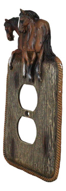 Set Of 2 Novelty Western Country Equine Horses Double Receptacle Outlet Plates