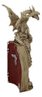 Gothic Skeleton Dragon On Spell Book Of The Dead Skulls And Bone Hands Figurine