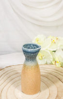 Pack Of 6 Porcelain Blue And Sand Ao Nagashi Japanese Wine Sake Tokkuri Flasks