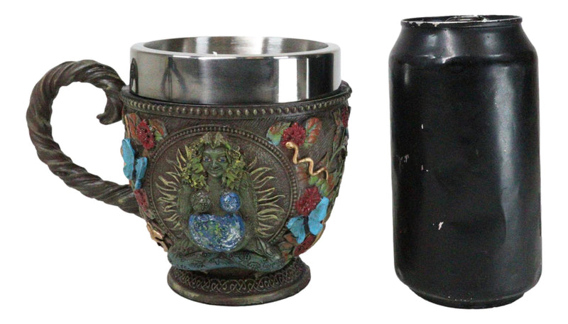 Wicca Green Mother Earth Goddess Millennial Gaia With Flora And Fauna Teacup Mug