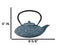 Royal Blue Ocean Sea Waves Cast Iron Tetsubin Teapot With Enamel Liner