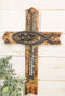 Rustic Horizontal Ichthys Jesus Fish Symbol With Arrows Faux Wooden Wall Cross