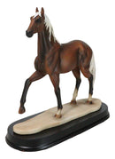 Equine Pride Flaxen Chestnut Horse With Fair Mane And Tail Figurine On Base