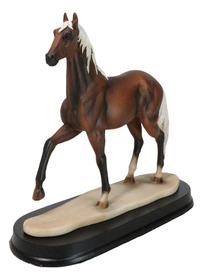 Equine Pride Flaxen Chestnut Horse With Fair Mane And Tail Figurine On Base