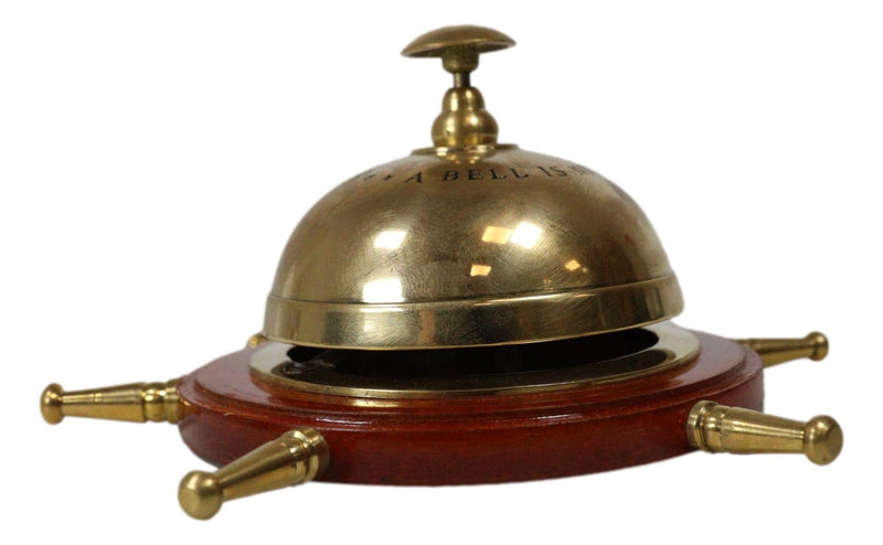 Vintage Brass Nautical Rudder Helm Wheel Paperweight Desk Counter