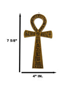 Ebros Small Crux Ansata Egyptian Golden Ankh Wall Decor Figurine 7.25"H