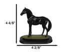 Equine Thoroughbred Pride Black Beauty Horse Steed Model Figurine On Base Stand