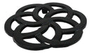 Floral Scroll Geometry Traditional Cast Iron Metal Tetsubin Teapot Trivet Stand