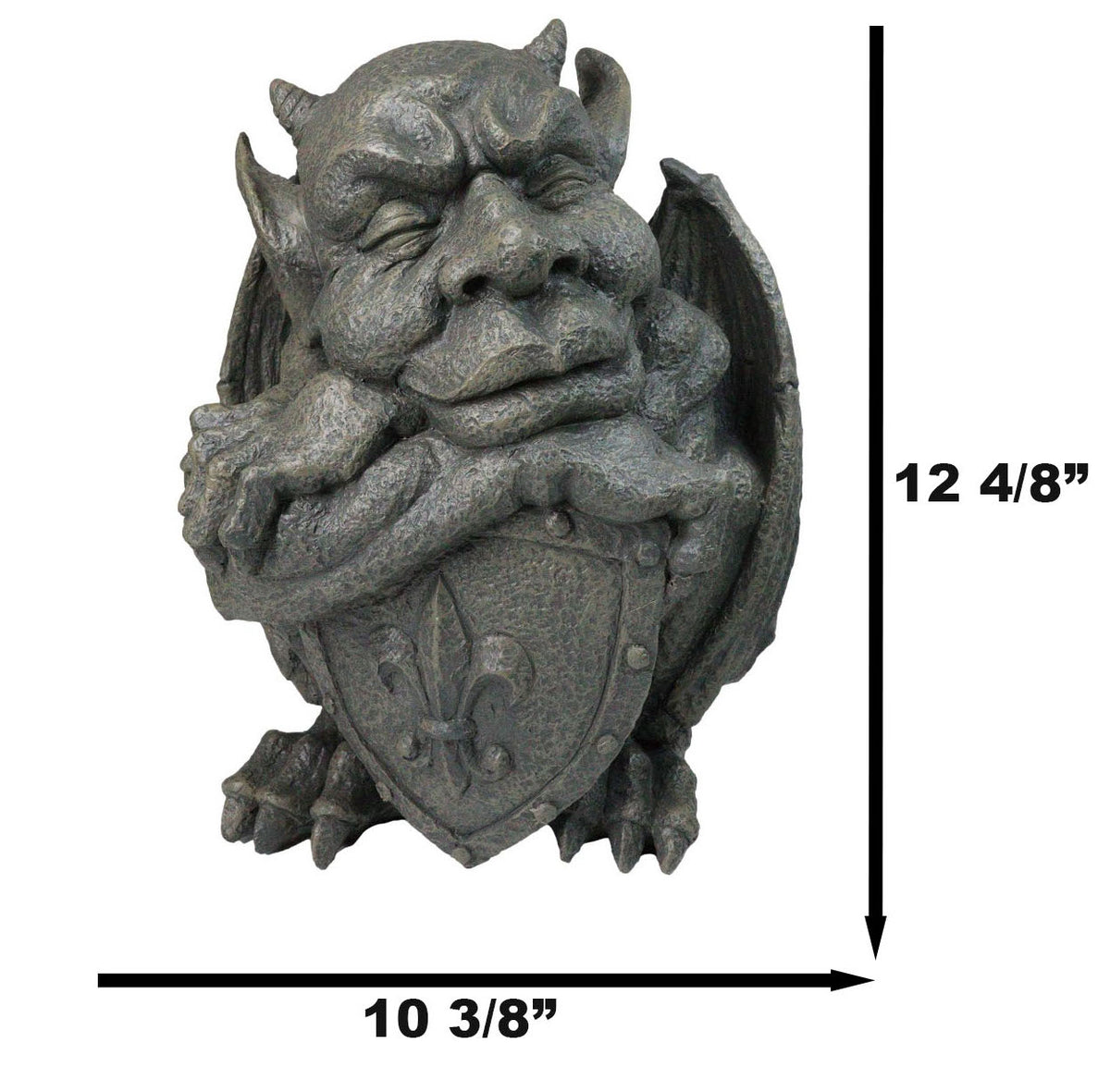 Set of 2 Gothic Notre Dame Gargoyle Shield And Sword Bearer Chimera Figurines