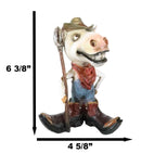 Rustic Western Country Farm Comical Cowboy Horse With Pitchfork Boots Figurine