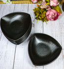 Set Of 6 Kokuyo Black Minimalist Appetizer Salad Triangular Deep Serving Plates