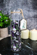 Pack of 2 Skulls and Poisonous Plants Scented Tube Candles in Glass Jars 8"H