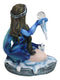 Kneeling Blue Artic Frozen Ice Princess Fairy with Crystal Ball Small Figurine