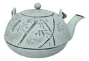 Mint Green Bamboo Forest Design Large Cast Iron Tetsubin Teapot 40oz Tea Pot
