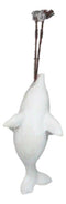 Set Of 6 Antique White Dolphins Ocean Marine Wall Hanging Decor Tree Ornaments