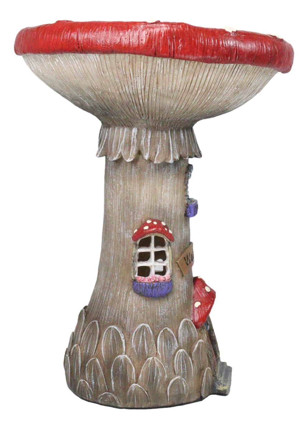 Enchanted Fairy Garden Cottage Inverted Toadstool Mushroom LED House Figurine