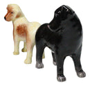 Ceramic Black And Fawn Labrador Dogs Salt And Pepper Shakers Figurine Set